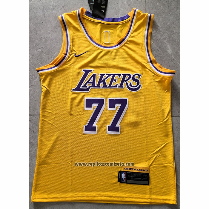 Camiseta Los Angeles Lakers Luka Doncic NO 77 Icon 2024-25 Amarillo